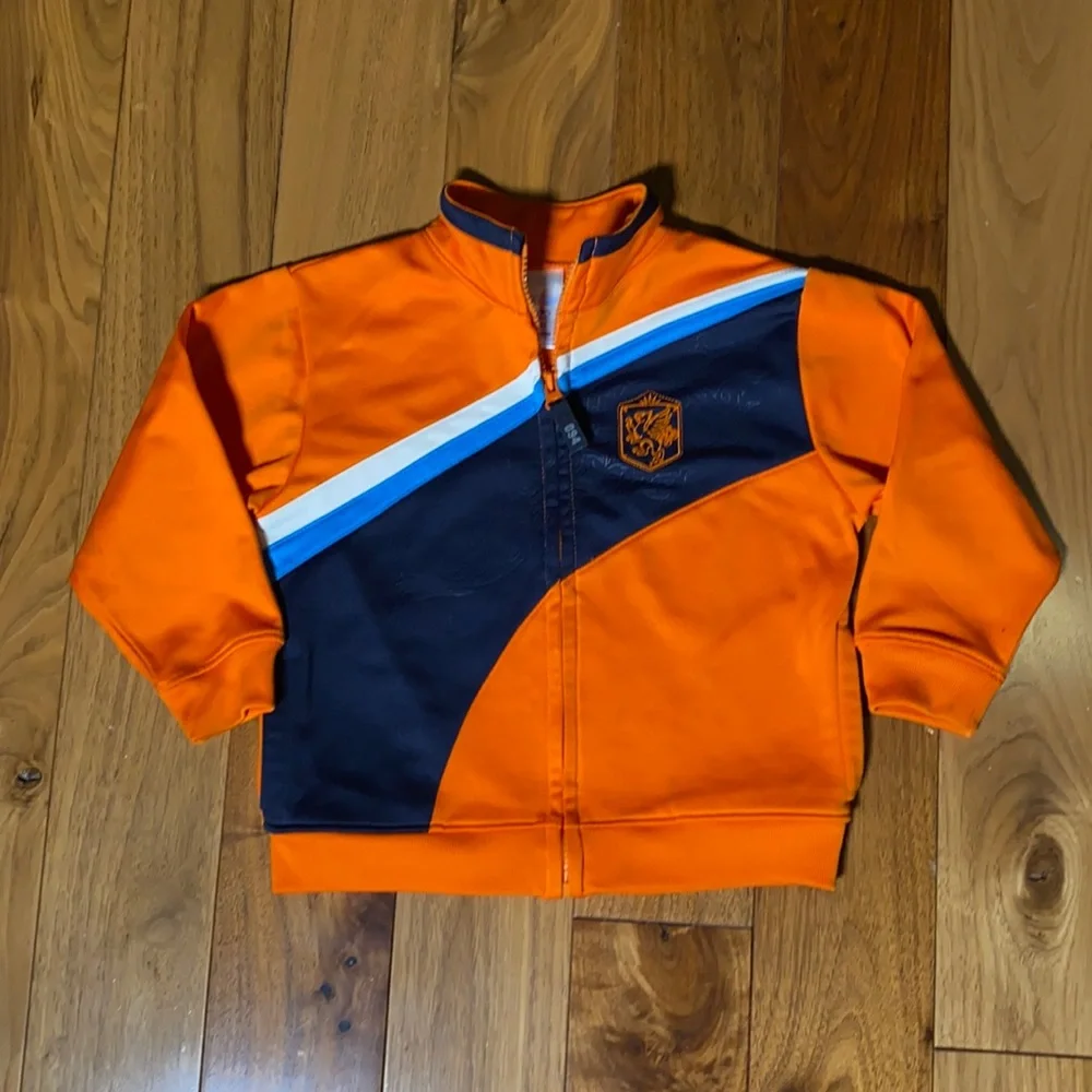 Old Navy Kids Orange and Blue Zip Up Athletic Jacket Y2K 90s size 3T